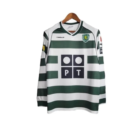 Camiseta Retro del Sporting Portugal - 1ª equipación Manga larga