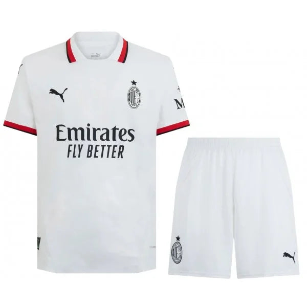 Conjunto de la 2ª equipación del A.C. Milan 24/25 - Niños Pequeños y Jóvenes (Camiseta + Pantalón corto)
