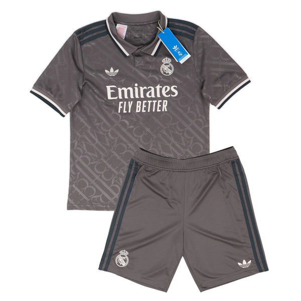 Conjunto de la 3ª equipación del Real Madrid 24/25 - Niños Pequeños y Jóvenes (Camiseta + Pantalón corto)