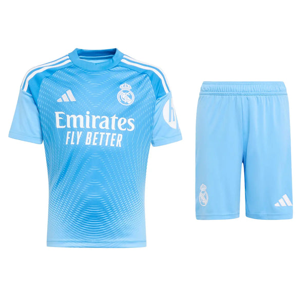 Conjunto Portero de la 1ª equipación del Real Madrid 25/26 - Niños Pequeños y Jóvenes (Camiseta + Pantalón corto)