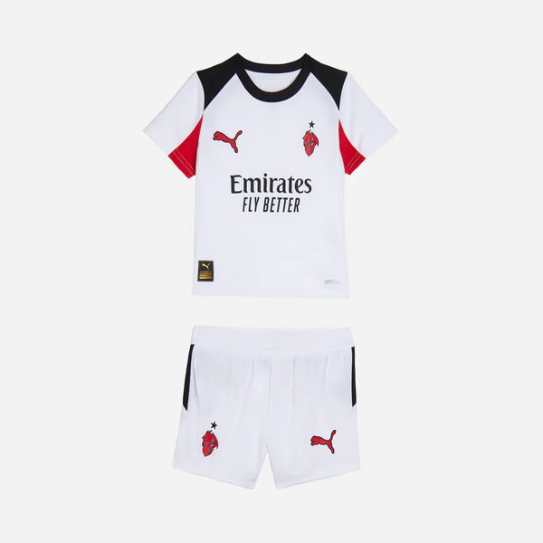 Conjunto de la 2ª equipación del A.C. Milan 25/26 - Niños Pequeños y Jóvenes (Camiseta + Pantalón corto)