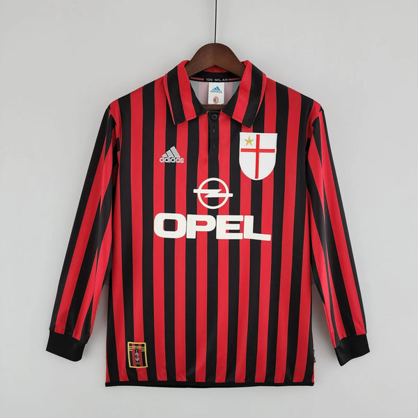 Camiseta Retro del A.C.Milan 99/00 - 1ª equipación Manga larga