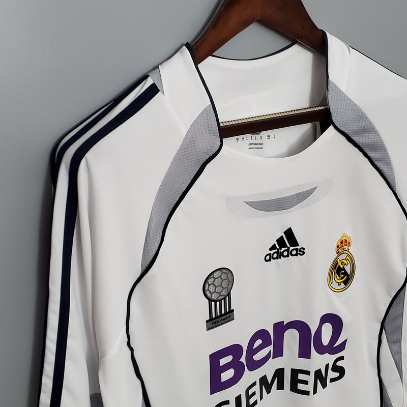 Camiseta Retro del Real Madrid 06/07 - 1ª equipación Manga larga