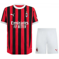 Conjunto de la 1ª equipación del A.C. Milan 24/25 - Niños Pequeños y Jóvenes (Camiseta + Pantalón corto)