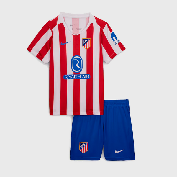 Conjunto de la 1ª equipación del Atlético de Madrid 25/26 - Niños Pequeños y Jóvenes (Camiseta + Pantalón corto)