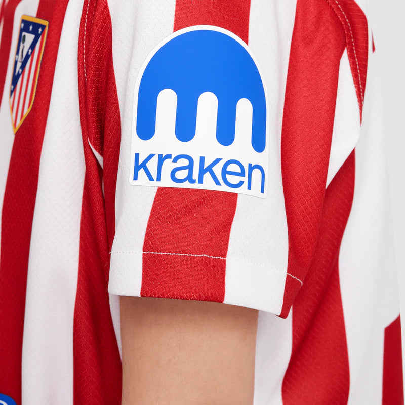 Conjunto de la 1ª equipación del Atlético de Madrid 25/26 - Niños Pequeños y Jóvenes (Camiseta + Pantalón corto)