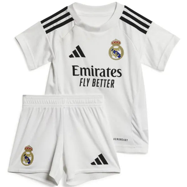 Conjunto de la 1ª equipación del Real Madrid 24/25 - Niños Pequeños y Jóvenes (Camiseta + Pantalón corto)