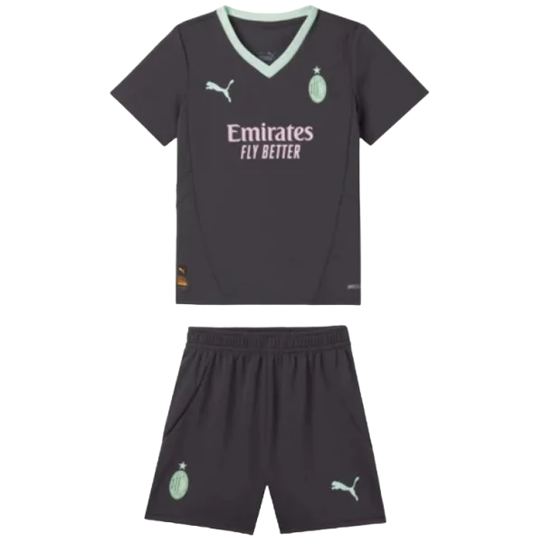 Conjunto de la 3ª equipación del A.C. Milan 24/25 - Niños Pequeños y Jóvenes (Camiseta + Pantalón corto)