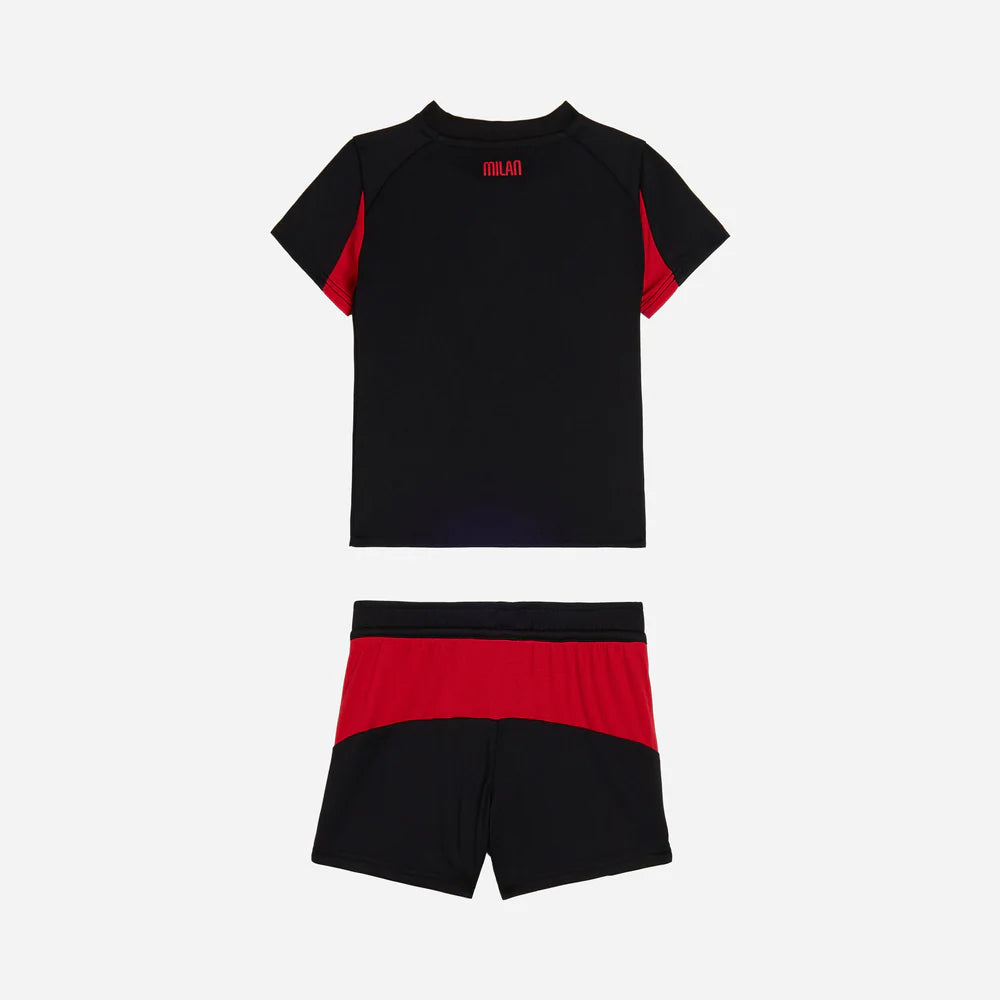 Conjunto de la 1ª equipación del A.C. Milan 25/26 - Niños Pequeños y Jóvenes (Camiseta + Pantalón corto)