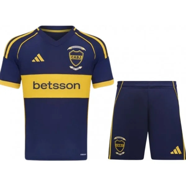 Conjunto de la 1ª equipación del Boca Juniors 25/26 - Niños Pequeños y Jóvenes (Camiseta + Pantalón corto)
