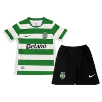 Conjunto de la 1ª equipación del Sporting Portugal 25/26 - Niños Pequeños y Jóvenes (Camiseta + Pantalón corto)