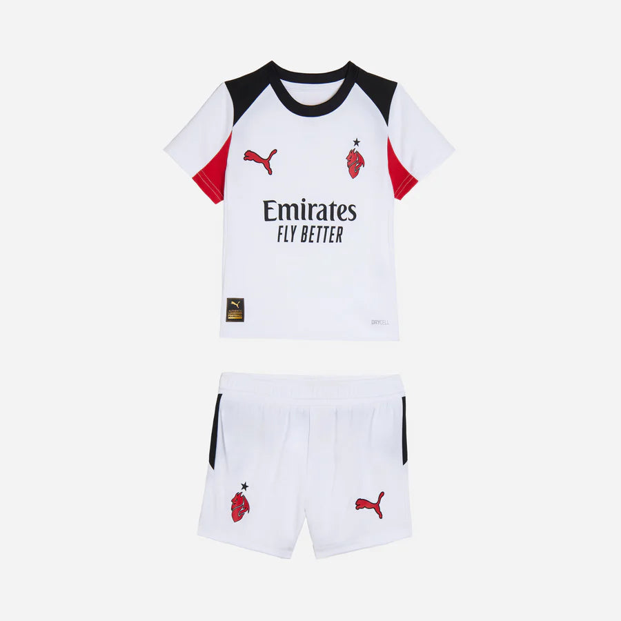 Conjunto de la 2ª equipación del A.C. Milan 25/26 - Niños Pequeños y Jóvenes (Camiseta + Pantalón corto)